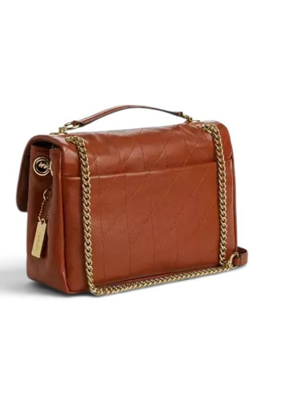 Coach Elodie  Leather Shoulder Bag in Saddle - Picture 2 of 11